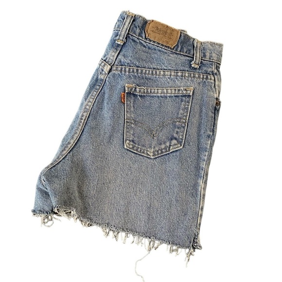 VTG 90’s Levi’s Orange Tab High Waisted Cutoff Denim Shorts Size 13 - Picture 1 of 8